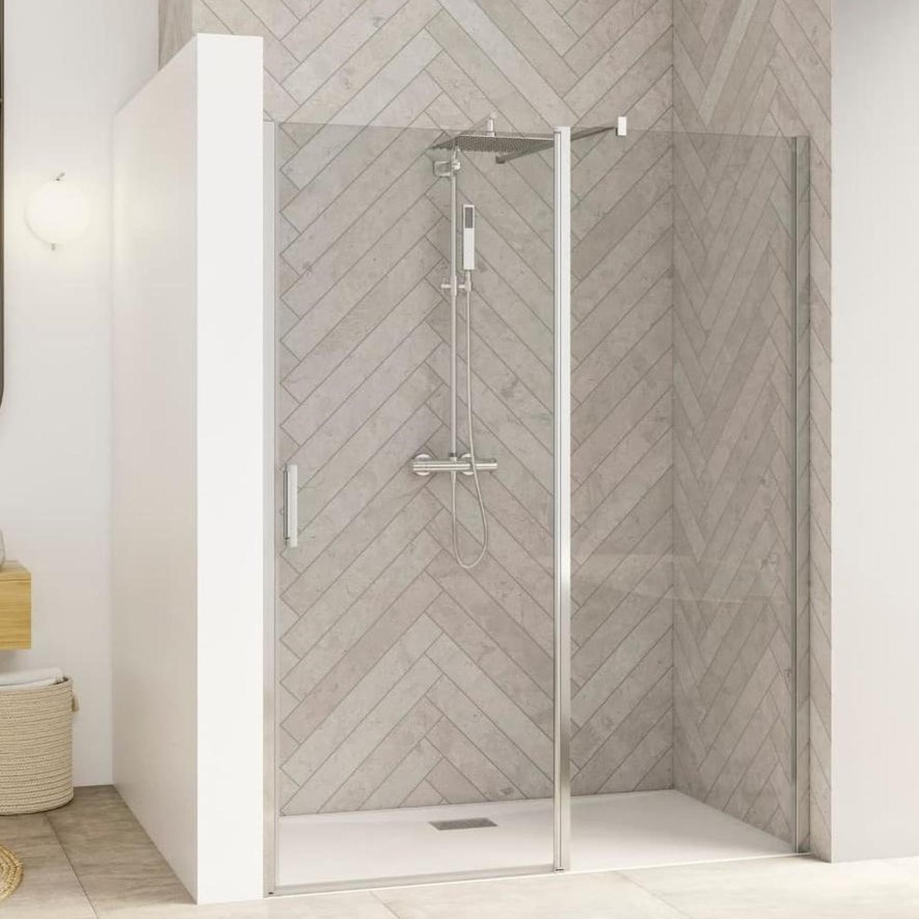 Porte de douche porte pivotante SMART Design XXL sans seuil (conforme
