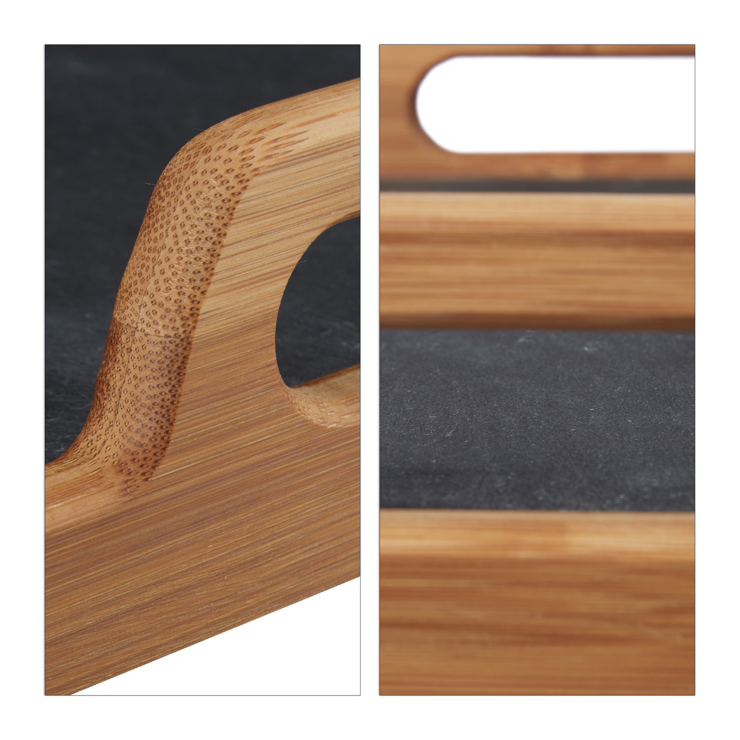 4x Tagliere Grande in Bambù Massiccio Manici ad Incavo Scanalatura Scorrisucco, Antigraffio HLP: 5,5x45x35cm, naturale - 6