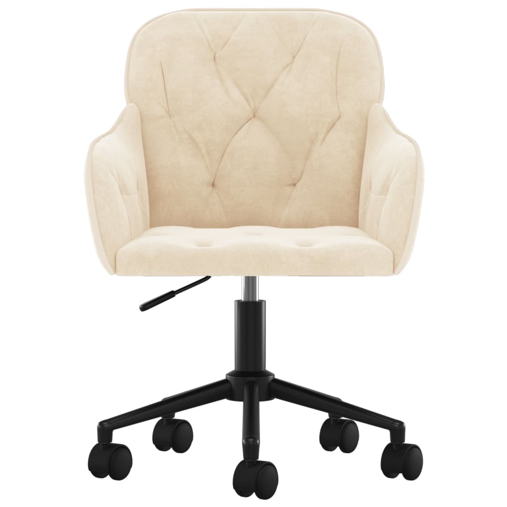 Chaise pivotante de bureau Crème Velours vidaXL - 4