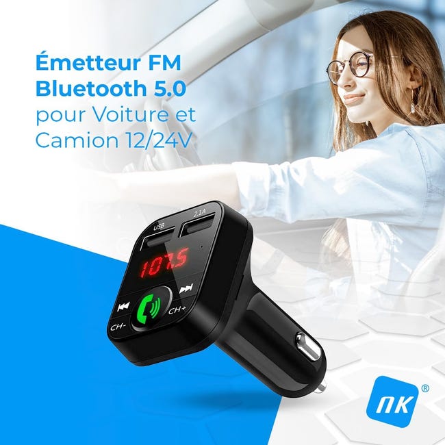 Trasmettitore FM Bluetooth Per Auto - Adattatore Audio Wireless Con Ricarica USB E Display LCD - Chiamate In Vivavoce - Universale