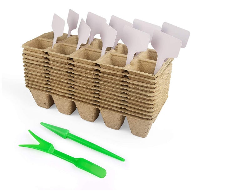12 Pots De Semis En Fibre De Bois - Godets Biodégradables Pour Semis Et Repiquage - 144 Alvéoles - Parfait Pour Jardin, Balcon, Serre