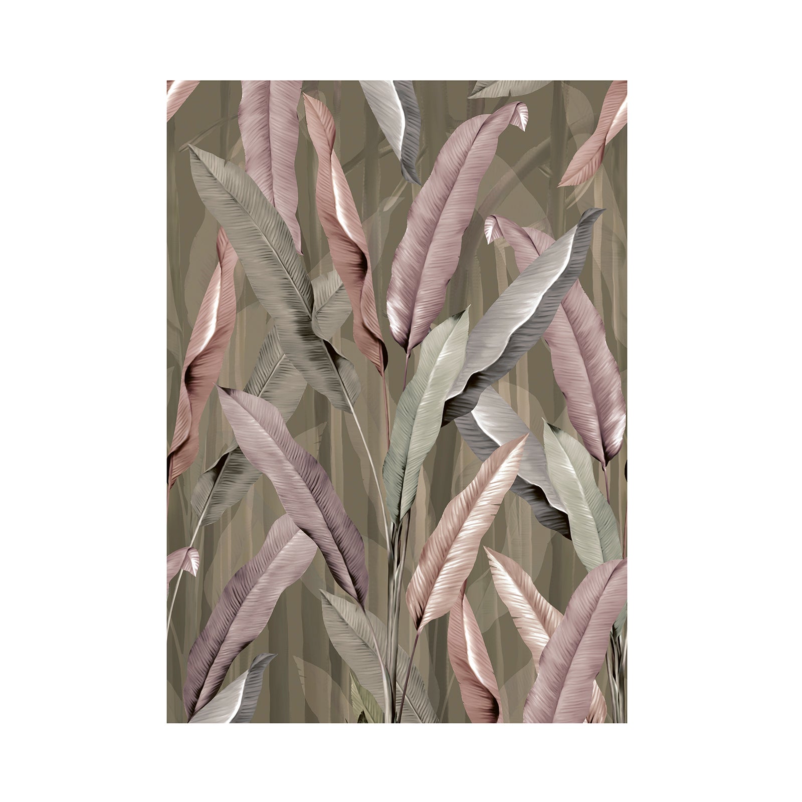 Papier peint panoramique Mur De Grandes Feuilles 280 x 200cm Multicolore - 2