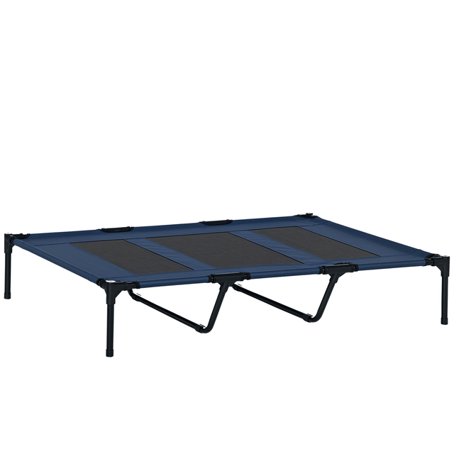 Cama Elevada para Cães e Gatos 122x91x23cm Azul - Tecido Transpirável Oxford 600D
