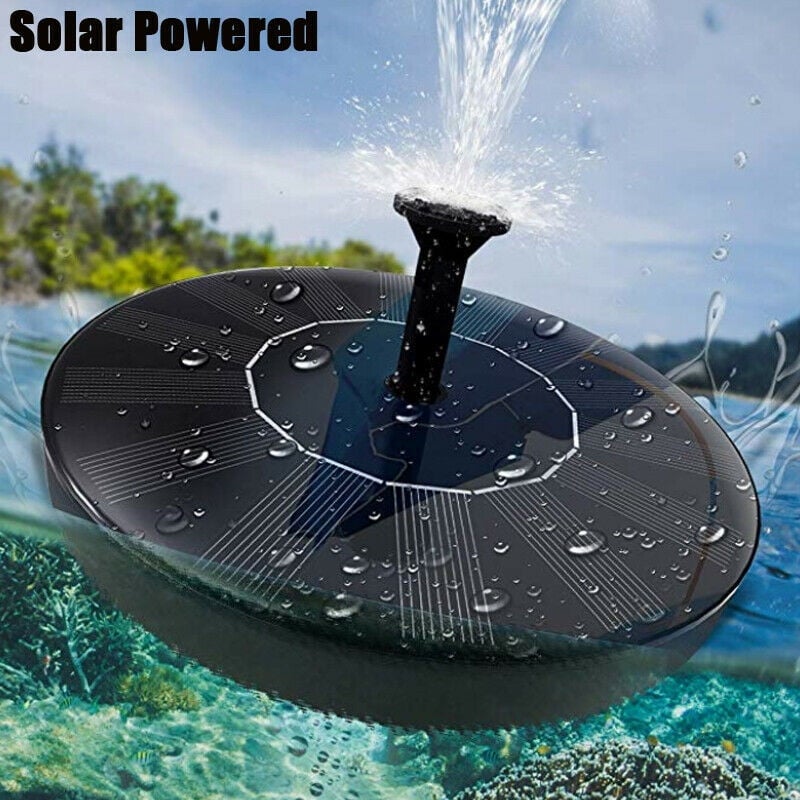 fontaine solaire, Fontaine solaire flottante bain oiseaux, noire, 16 cm, 6 arroseurs – pour bassin, piscine extérieure - 7