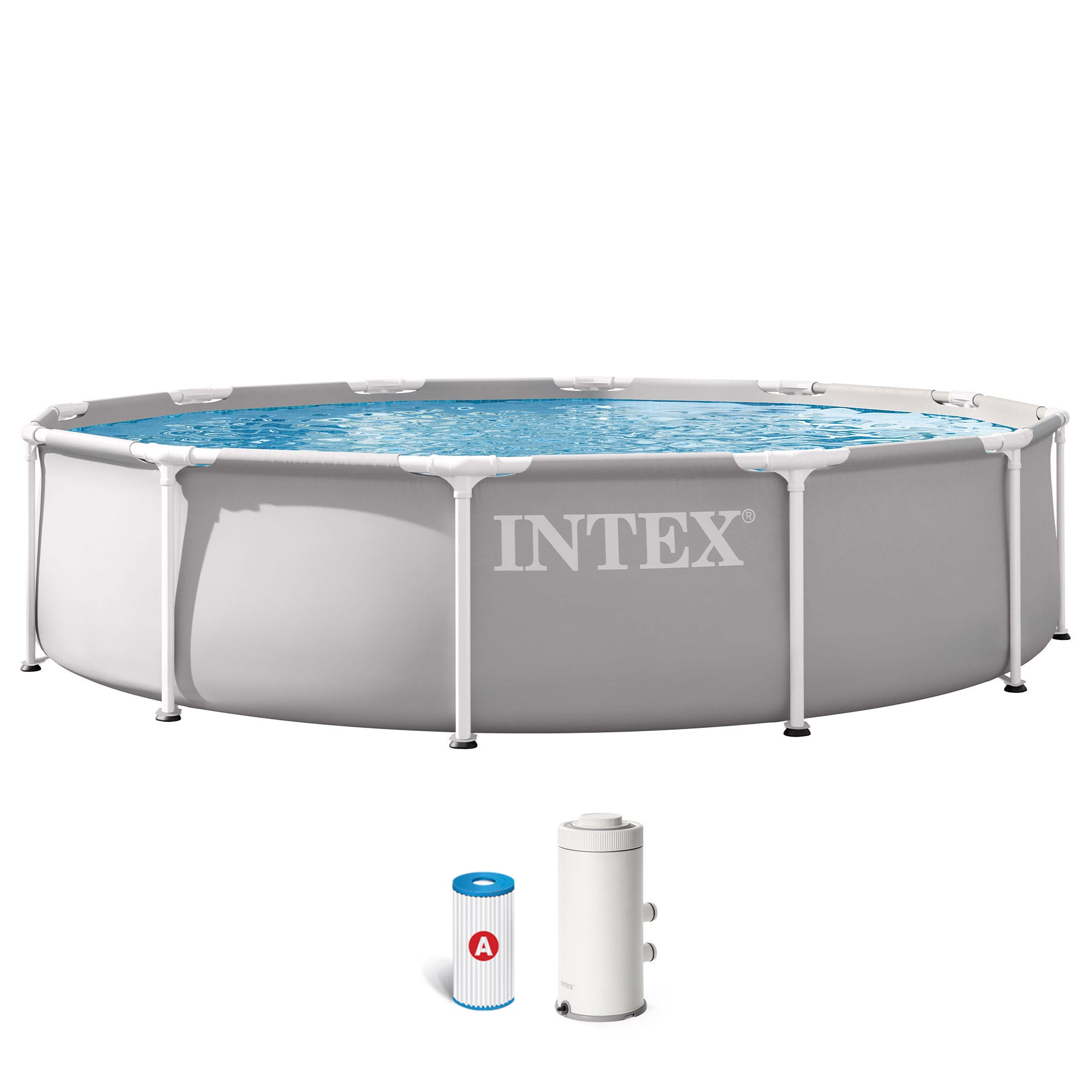 Basen stelażowy Intex Prism Frame 3,66 m średnica 0,76 m wysokość szary