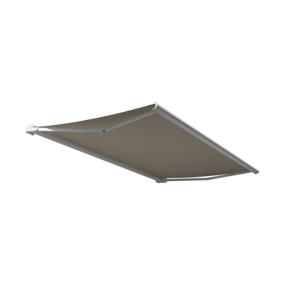 Store banne coffre CINTA 6.00 x 3.50m (Motorisé Secours à Télécommande + LED - Toile : Beige - Armature : Blanc) - 3