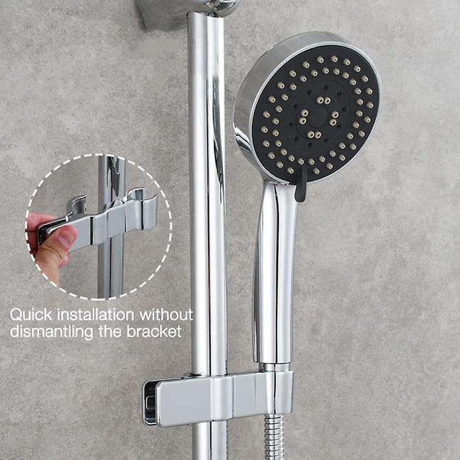 Supporto Doccia Regolabile Con Gancio, Supporto Universale Per Aste Doccia Da 16 27 Mm Argento 97525166 Supporto Doccia Regolabile Con Gancio, Supporto Universale Per Aste Doccia Da 16 27 Mm Argento 97525166