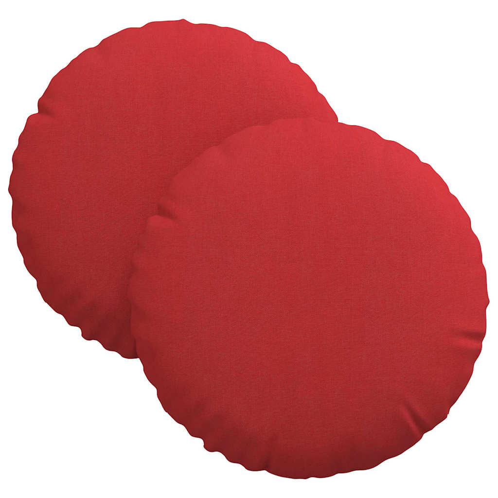 Cojines para asiento 2 pcs Rojo Ø30 x 13 cm tela - 2