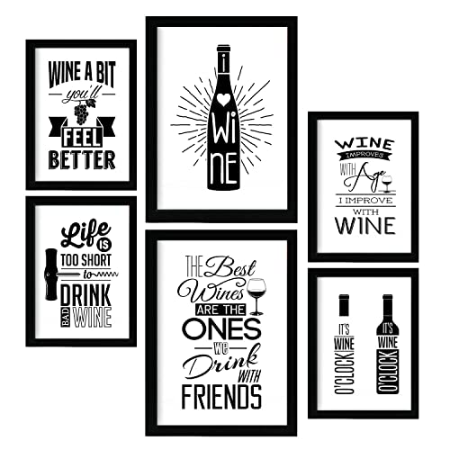 Posters de vino ilustraciones de café y bebidas en estilo cartel publicitario para la decoración de hogar restaurante o negocio a4 & a3 sin marco