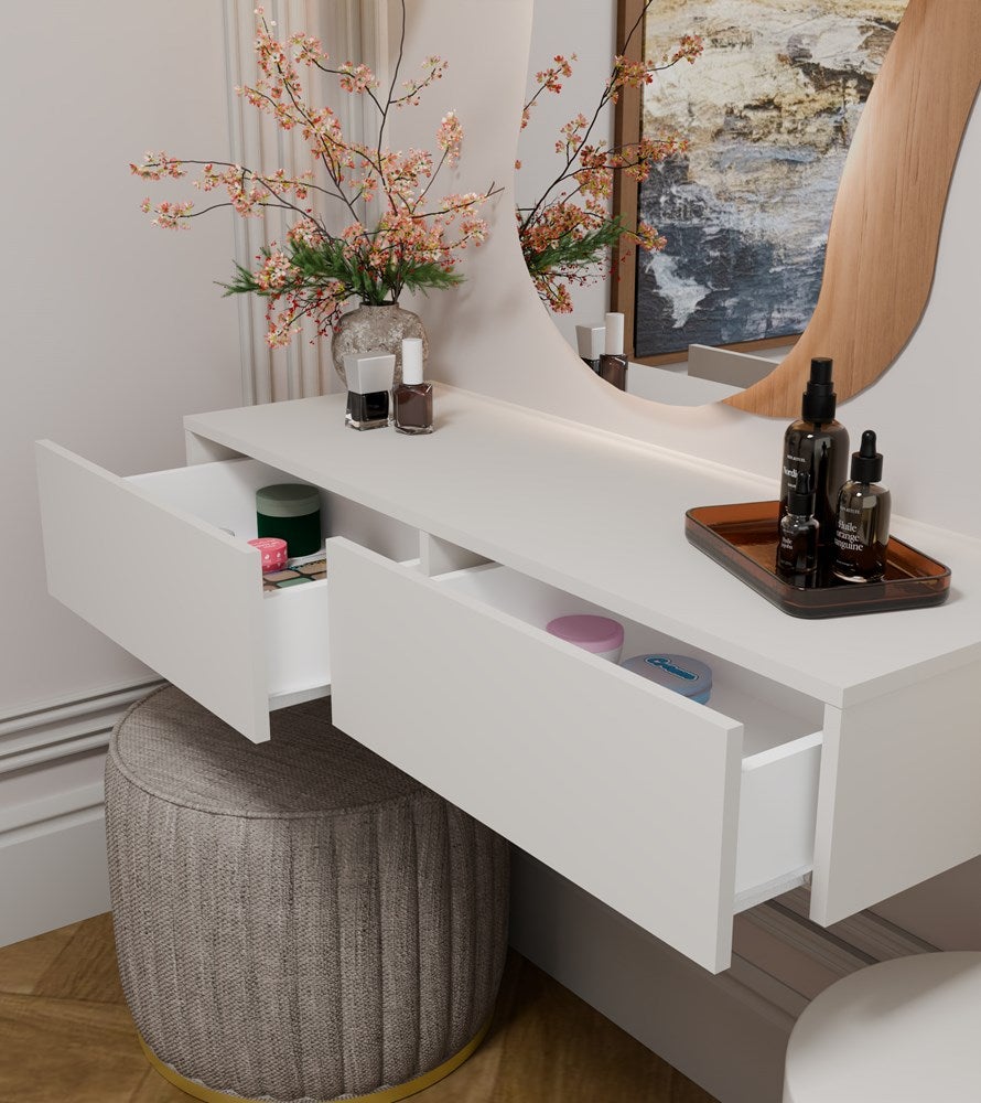 Coiffeuse sans miroir en MDF Beige H. 20 x l. 110 x P. 40 cm - 4