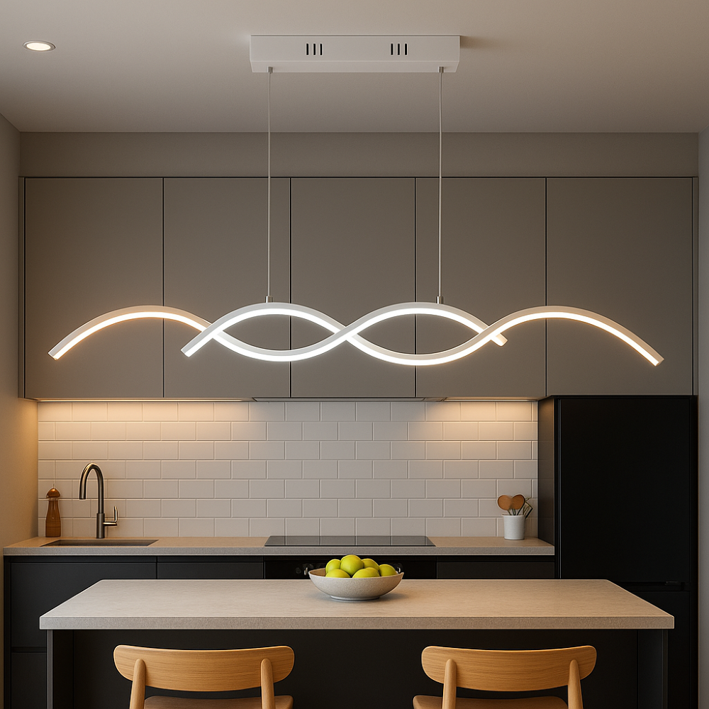Lampadario Da interno LED Cucina soggiorno camera da letto Moderno Sospeso Stanzetta Studio 25W switch cambia colore 3000K-4000K-6500K Bianco - 11