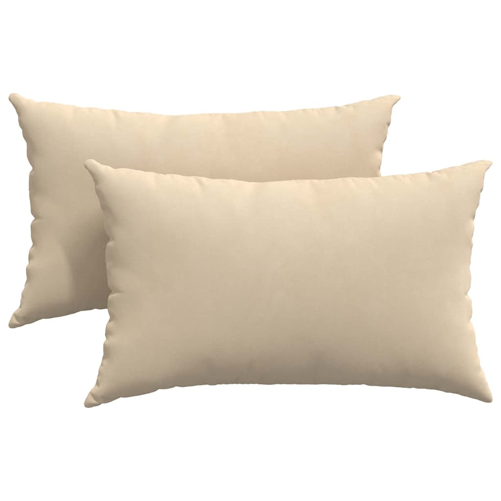 vidaXL Coussins de canapé 2 pcs Crème 50 x 30 cm tissu - 2