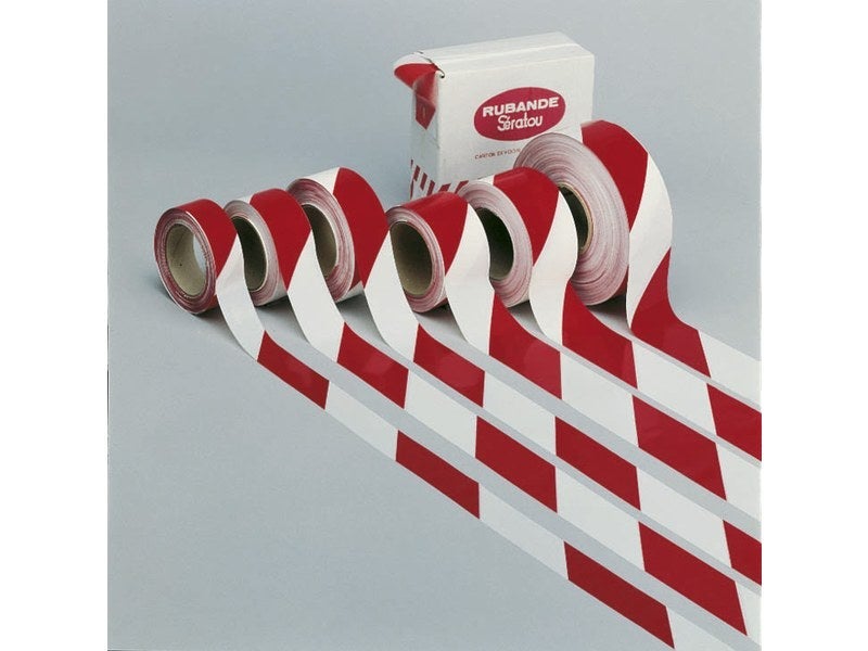 Nastro 100 M Plastica rosso/bianco - 3