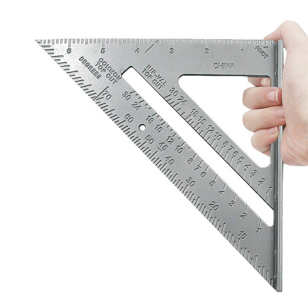 Règle carrée en aluminium multi-usage, avec un carré finement gradué et ...