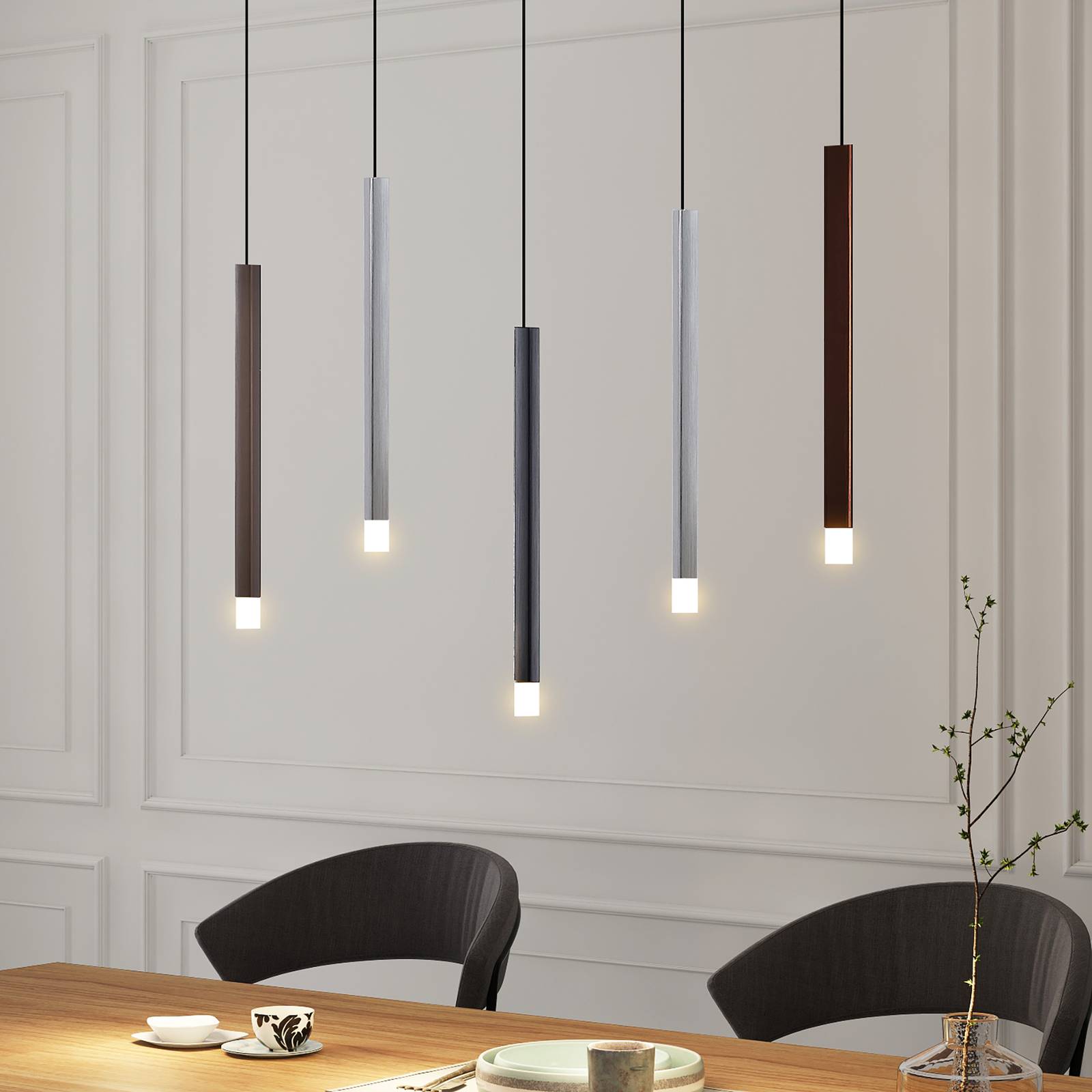 Lucande Lampada LED A Sospensione Nivara, 117 Cm, Oro, Metallo