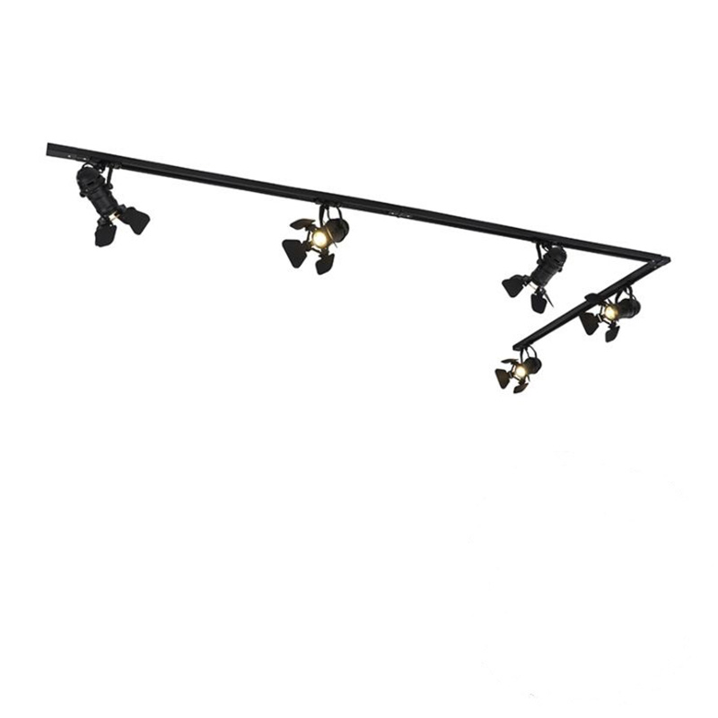 System oświetleniowy szynowy z 5 reflektorami czarny - Movie