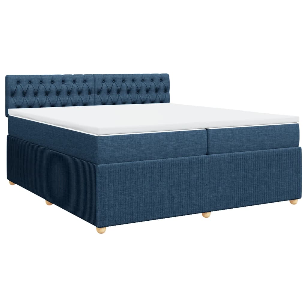 Maison Exclusive - Sommier à lattes de lit avec matelas Bleu 200x200 cm Tissu - 2