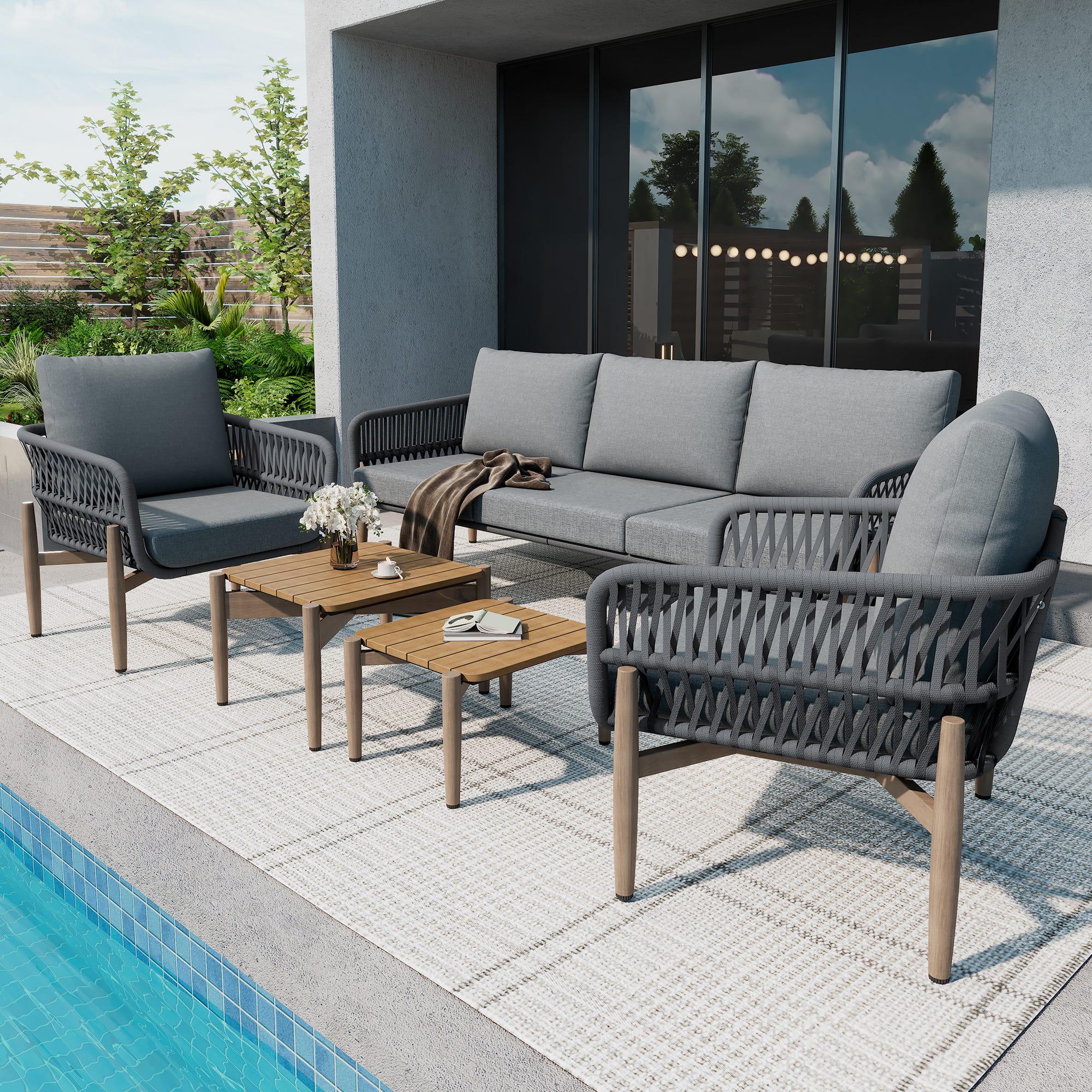 Set 2 Tavolini Da Salotto Estraibili - Struttura Acciaio E Piano Legno | Moderni E Salvaspazio - Foto 7