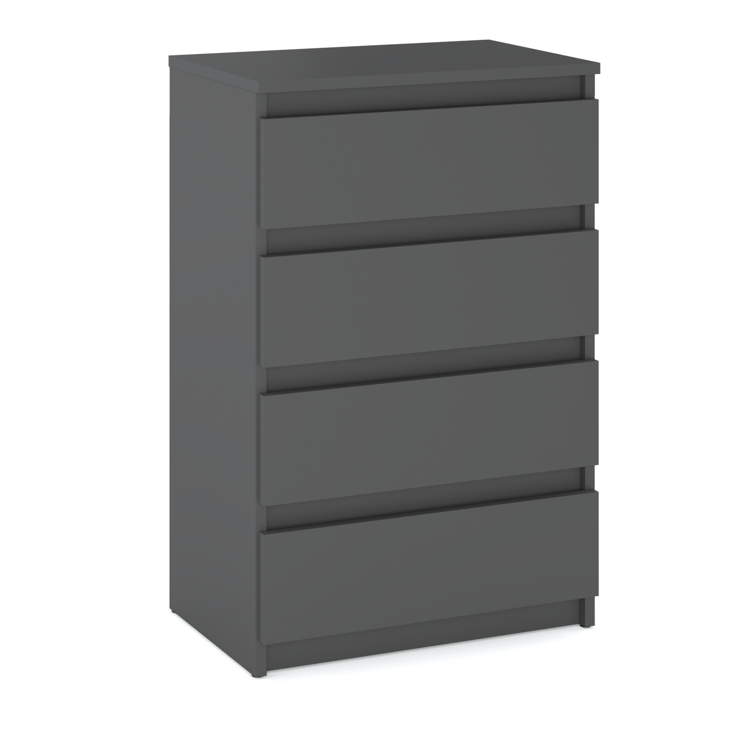 Commode avec 4 tiroirs Gris Mat 60 cm - Meuble TV pour salon ou chambre ...