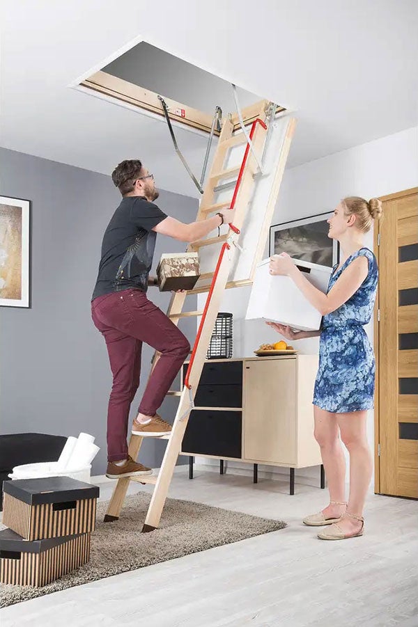 Echelle escamotable bois - Trémie de 70 x 120cm - Hauteur de 2.60 à 2.80m - LWL70120-2 - 6