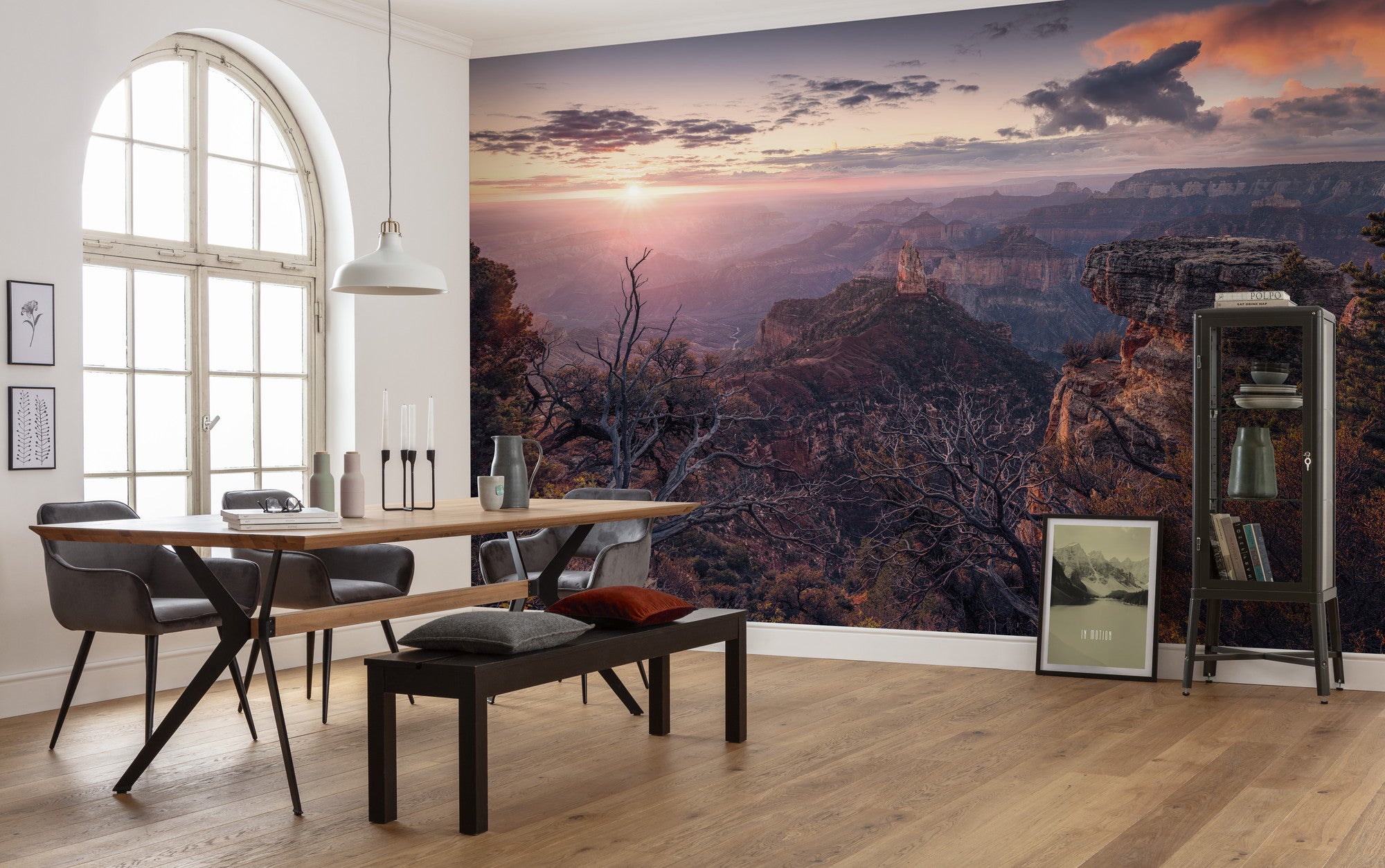 Fototapeta krajobraz szarym,brązowymIdelikatnego różu - 450 x 280 cm - SANDERS &amp; SANDERS