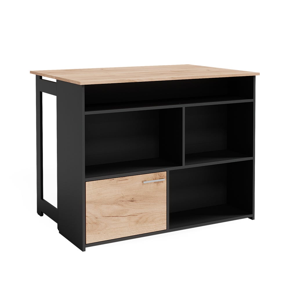 Meuble de bar pivotant avec compartiments de rangement et niche pour animaux de compagnie - 120 x 40 x 100 cm - MDF - Blanc | Leroy Merlin Meuble de bar pivotant avec compartiments de rangement et niche pour animaux de compagnie - 120 x 40 x 100 cm - MDF - Blanc | Leroy Merlin