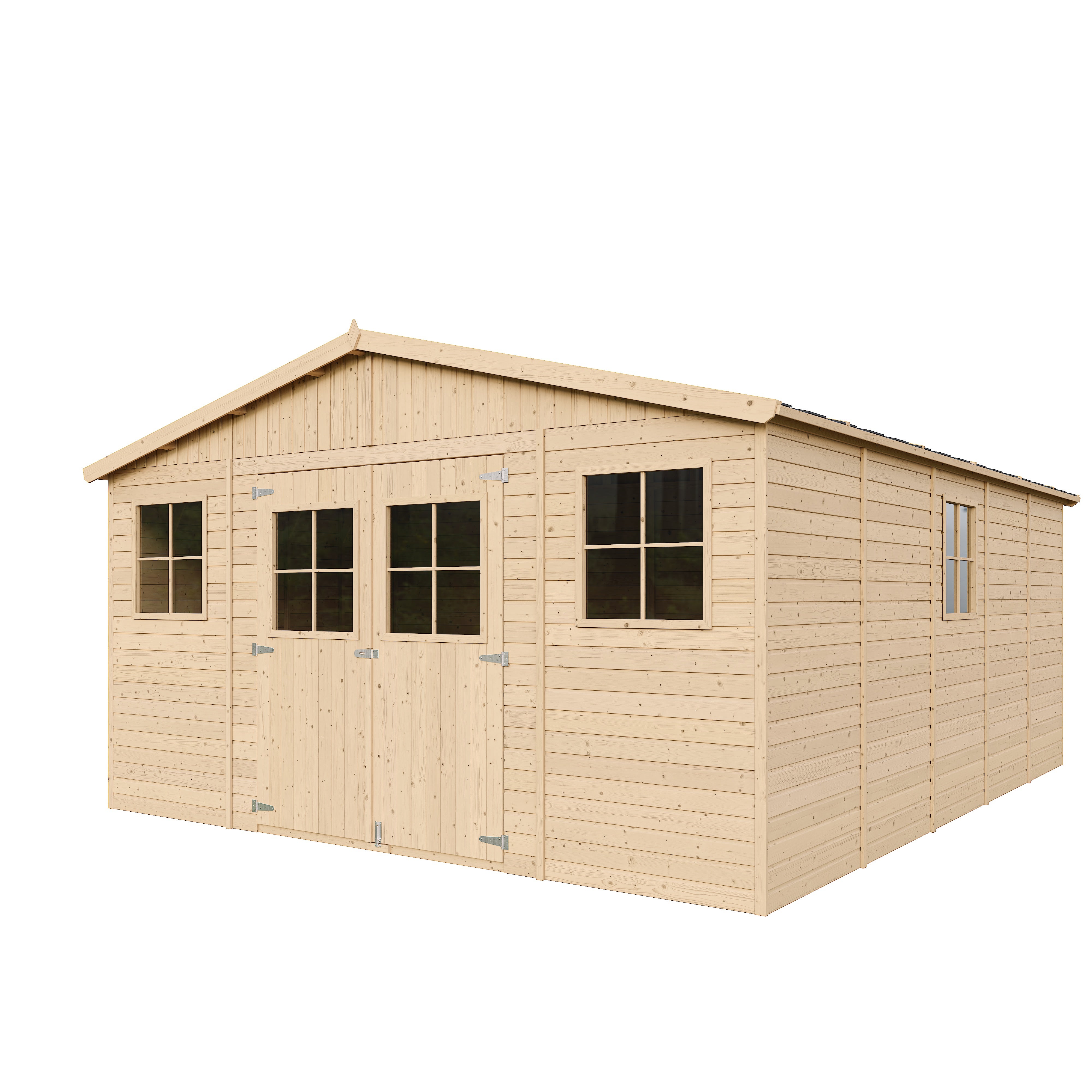 Cobertizo de madera para jardín - A246x418x522cm/20m2 Cobertizo de madera natural - Taller de Jardín - TIMBELA M333 - 3