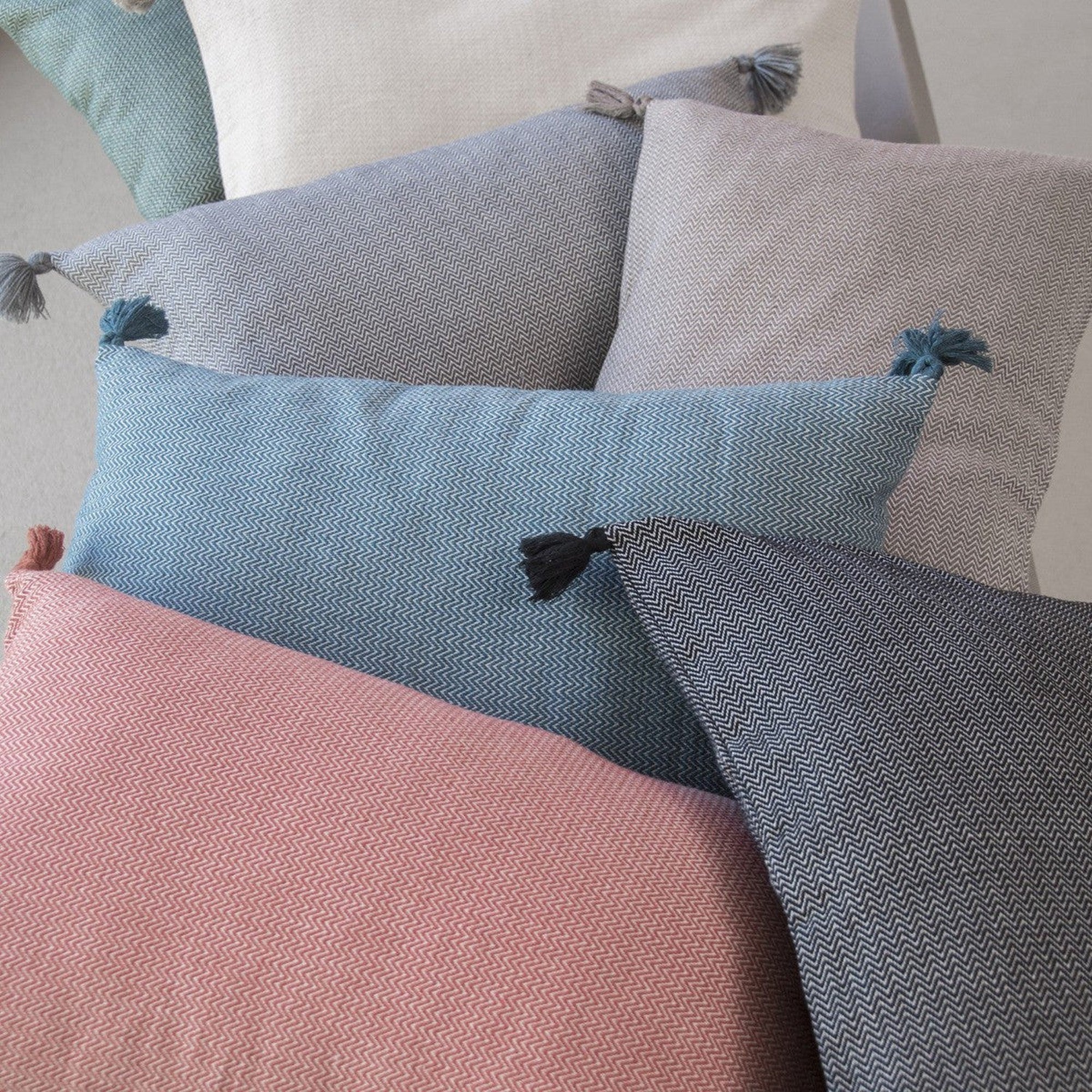 Housse de coussin 60x40 coton bleu pétrole - 6