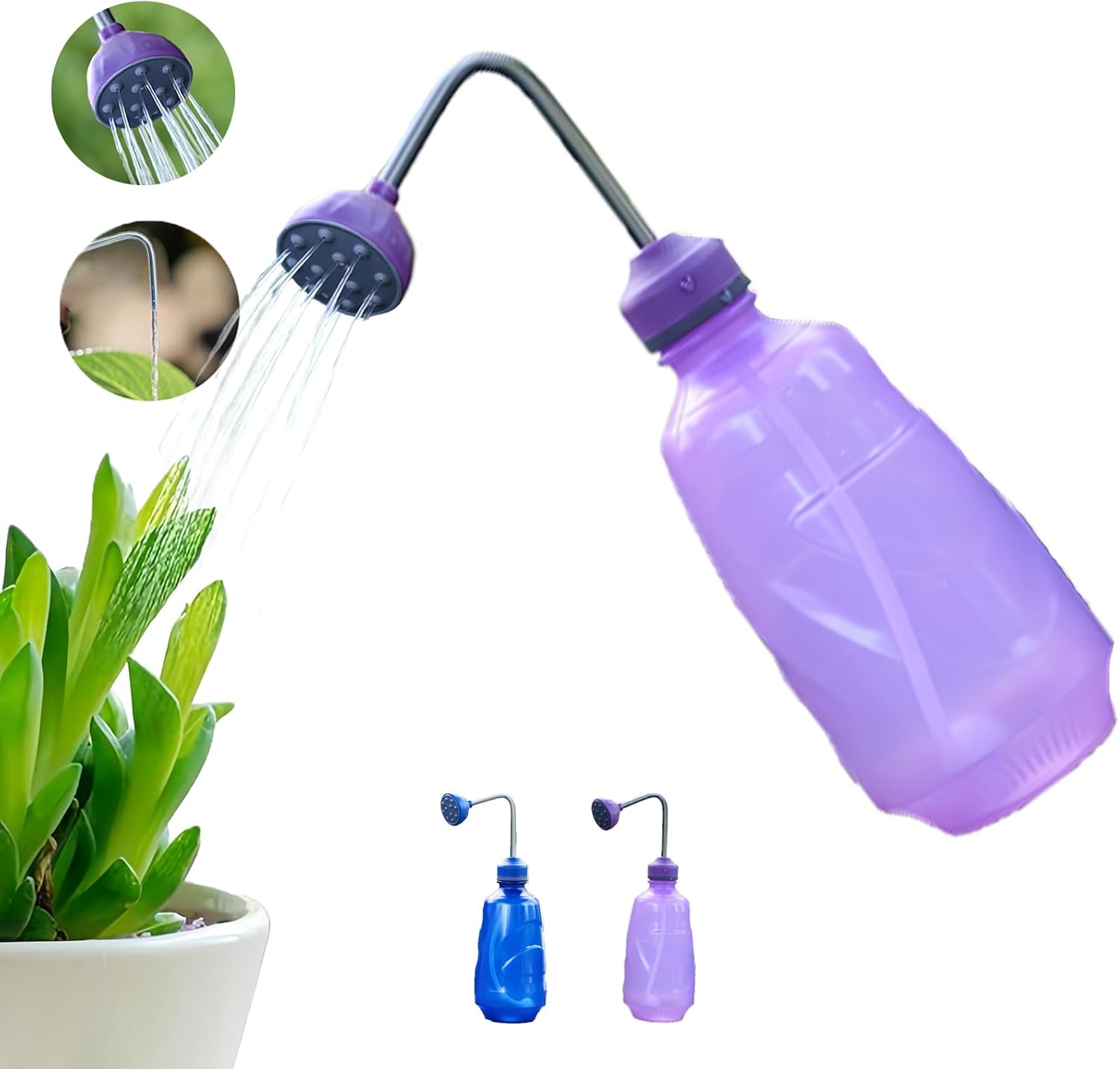 Mała konewka 450 ml do roślin domowych, elastyczna butelka do podlewania małych roślin, sadzonek i roślin doniczkowych (różowa)