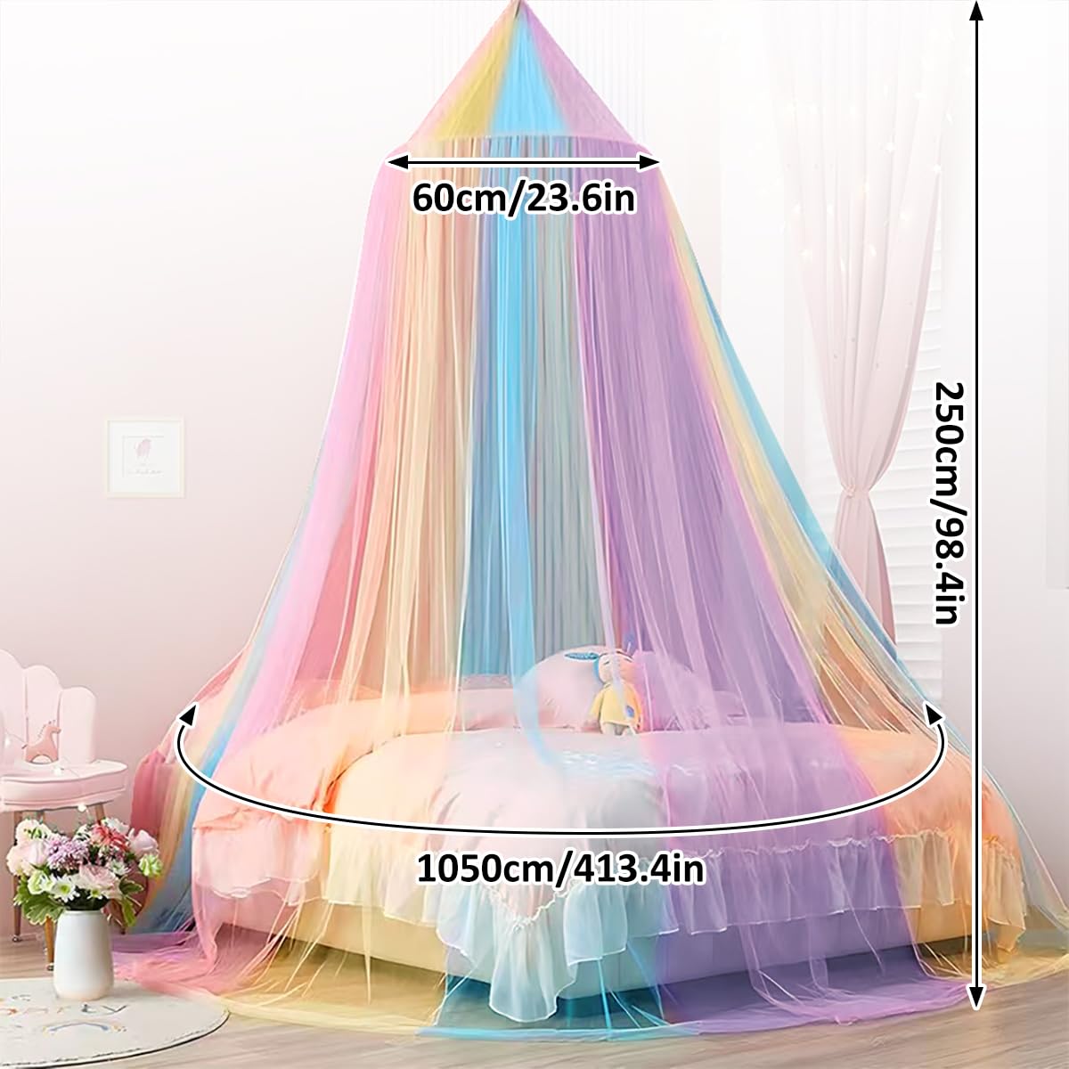 Moustiquaire De Lit Universelle, Tulle Couleur Ciel, Double Tissu Pliable Pour Lit Simple Et Enfant 74361929