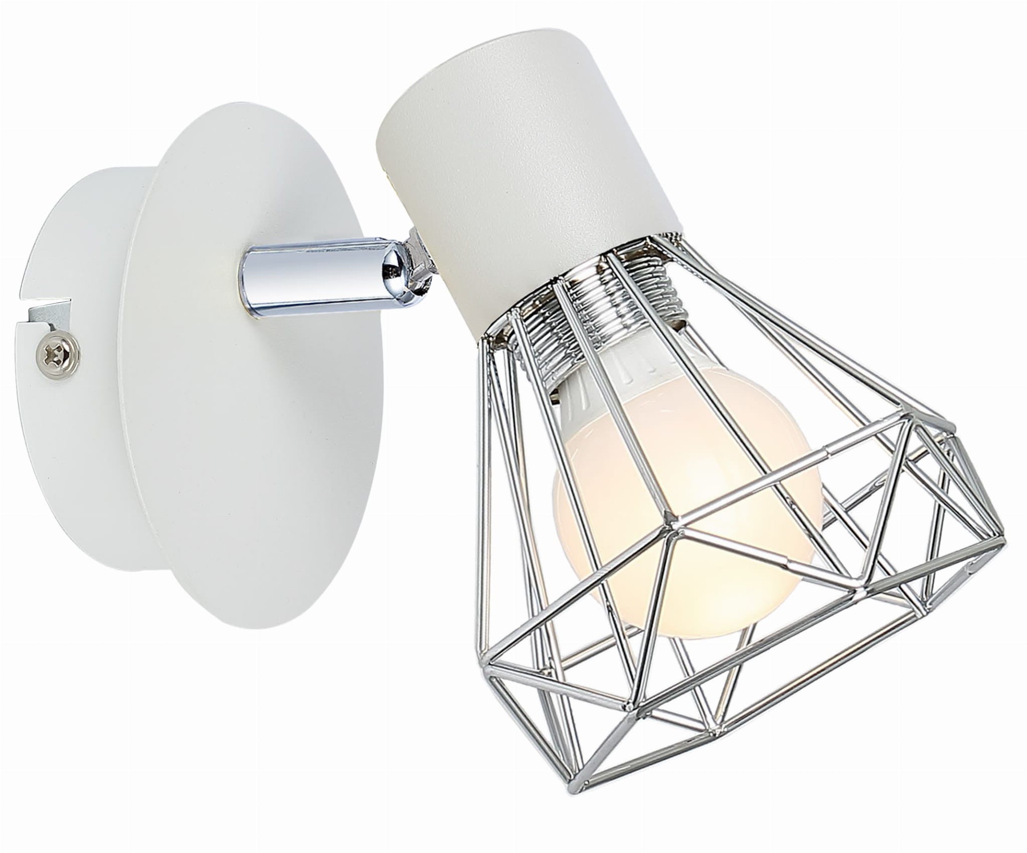 Kinkiet ścienny Verve biały chromowany 1xE14x40W wym: 12 x 15 x 9 cm metal IP20 Candellux