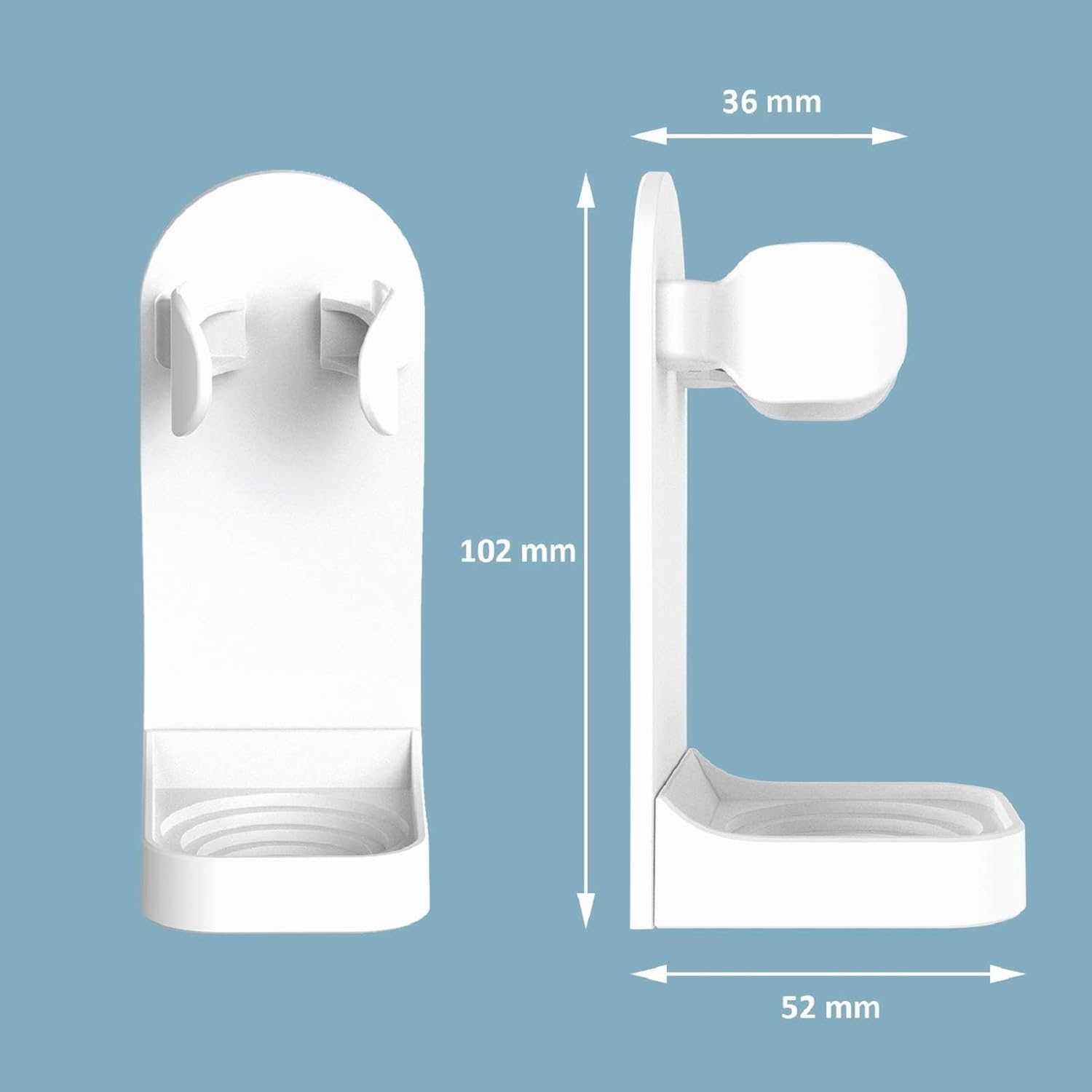 Lot de 2 Support Brosse a Dent Electrique, Porte Brosse à Dents Electrique , Support Mural Brosse a Dent Electrique Adhésif Solide Réglable Organisate - 2
