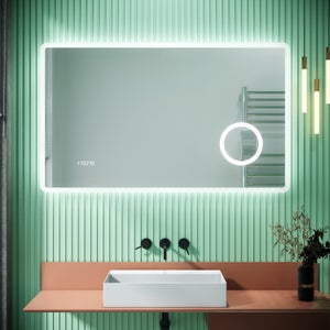 SIRHONA Specchio Bagno con Illuminazione 140x80 cm, Luminosità