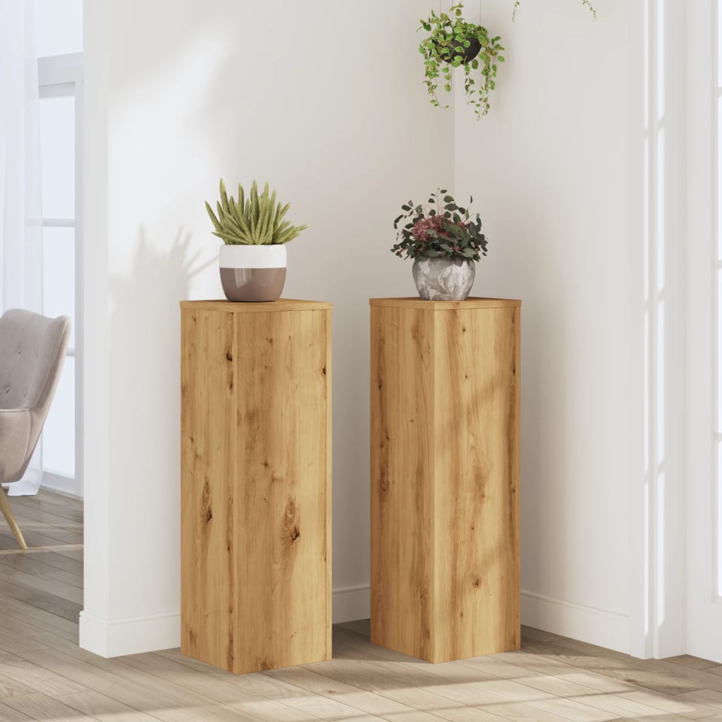 Jardinière | Supports pour plantes 2 pcs chêne artisanal bois d'ingénierie CFW10079 - 2