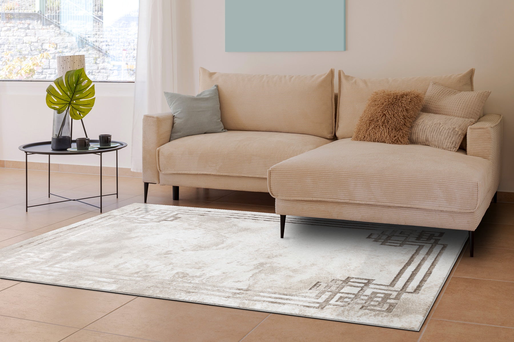 Dywan BLISS Z203AZ138 krem / beż - Ramka, nowoczesny, strukturalny 160x220 cm - 5