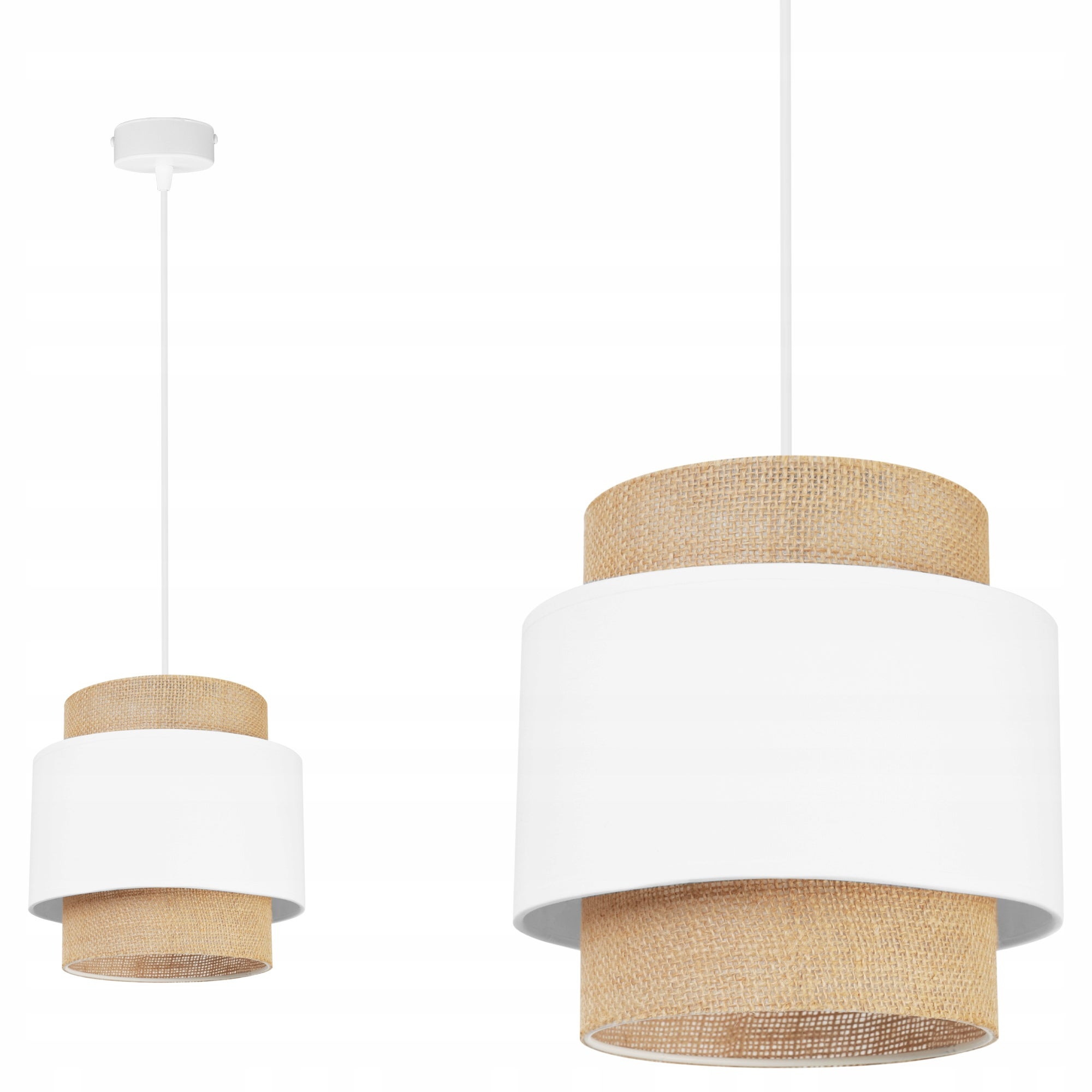 Lampa sufitowa wisząca Boho loft 1xE27 abażur juta biały Light Home LH