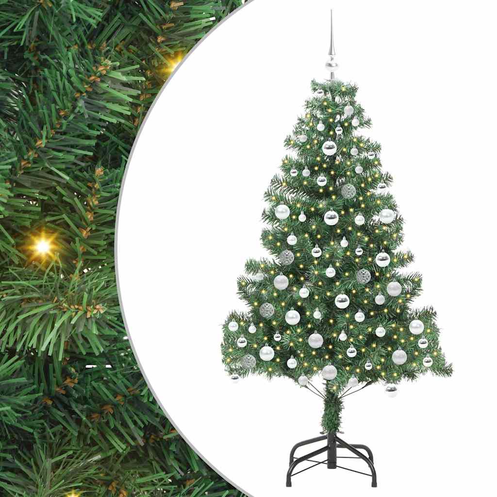 Choinka z 300 diodami LED z podstawą Zielony 180 cm PVC