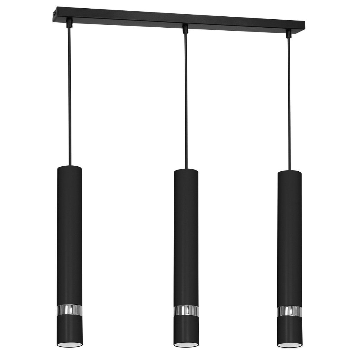 Lampa wisząca Reno czarny matowa-chromowana 3xGU10x8W tuby wym: 110 x 60 x 6 cm metal Luminex