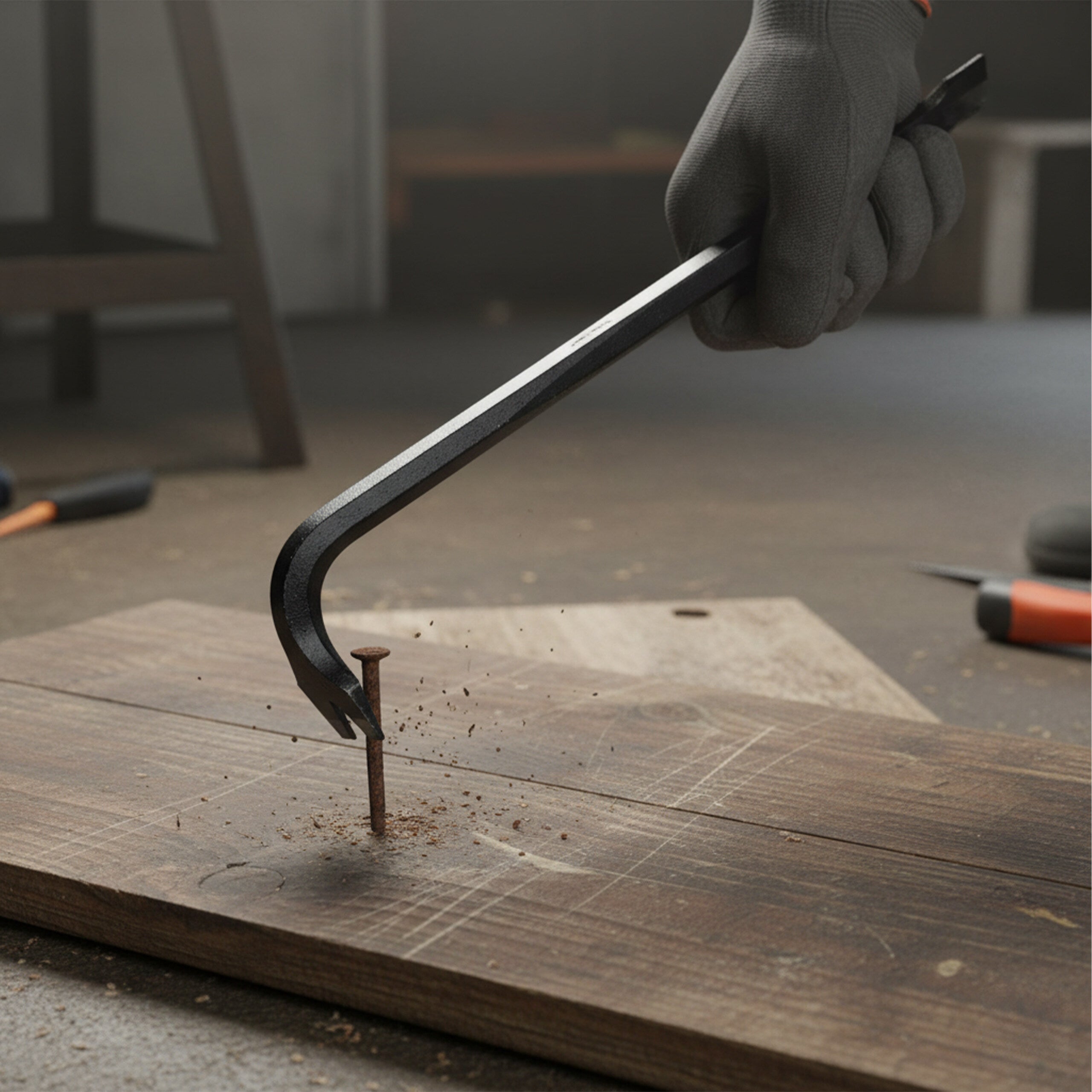 Pied-de-biche XL 90 cm, barre de levage acier, pour lever et extraire les clous, burin de démontage, noir, relaxdays - 3