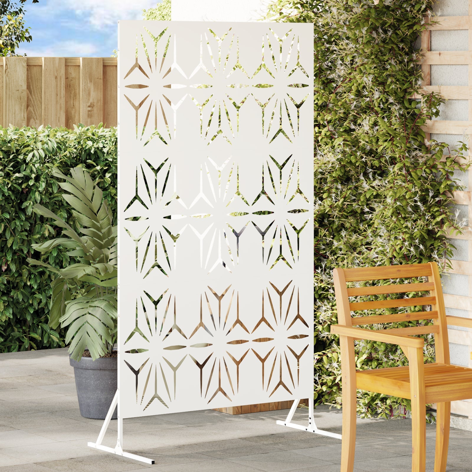 Ekran prywatności Biały 100 x 50 x 180 cm Stal vidaXL