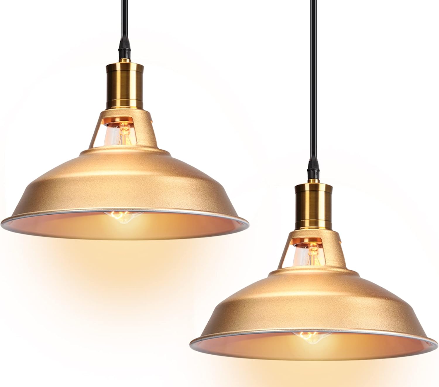 Lustre Industriel 3 Lampes – Abat-jour Métal Diamant, Base Ronde, Suspension Ajustable