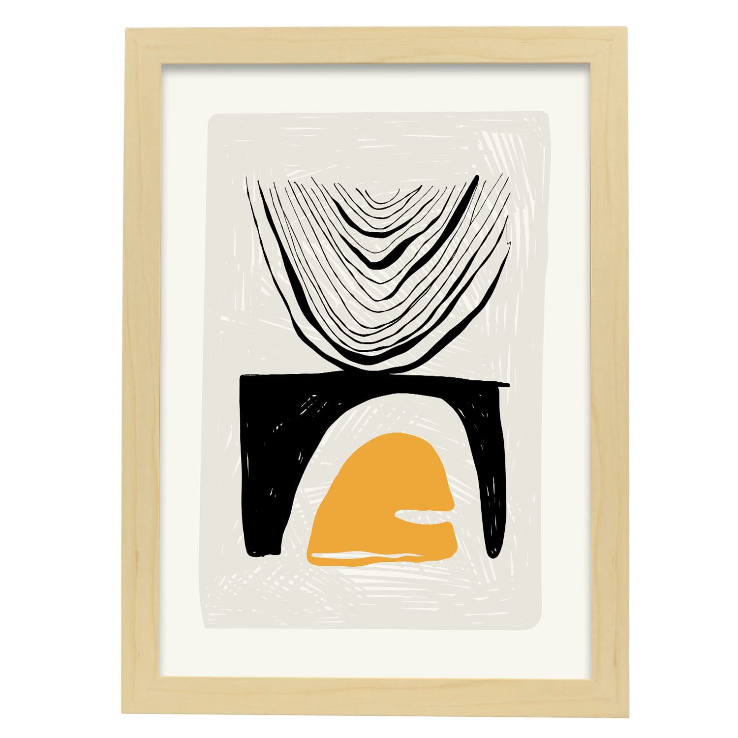 Nacnic póster pop art abstracto. gentil ilustraciones artísticas modernas para la decoración de interiores. con marco madera clara - a3