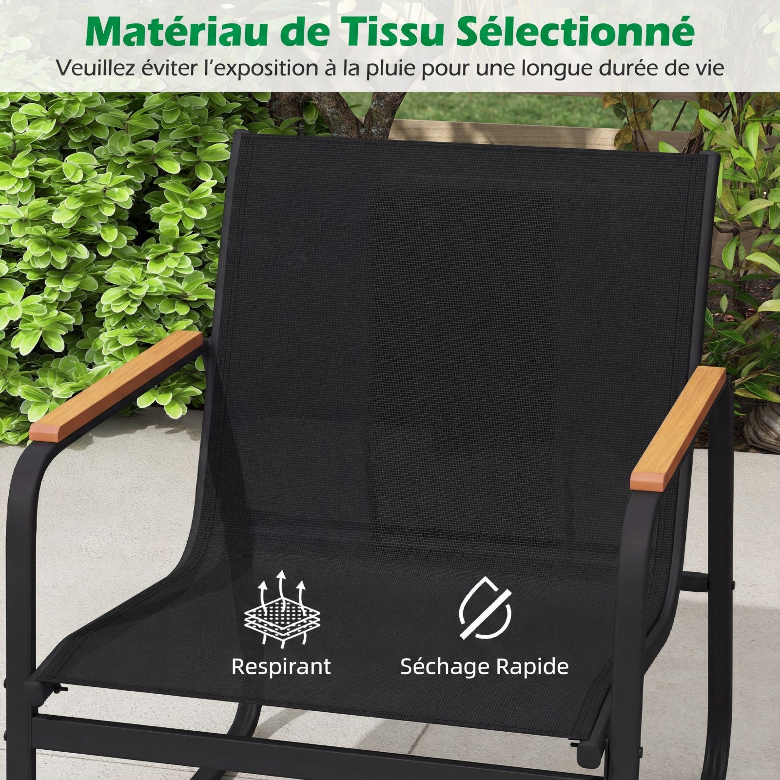 Conjunto de lounge para jardim exterior para 4 pessoas com almofadas amovíveis, conjunto de 4 peças com sofá de jardim, cadeiras e 1 mesa - 5