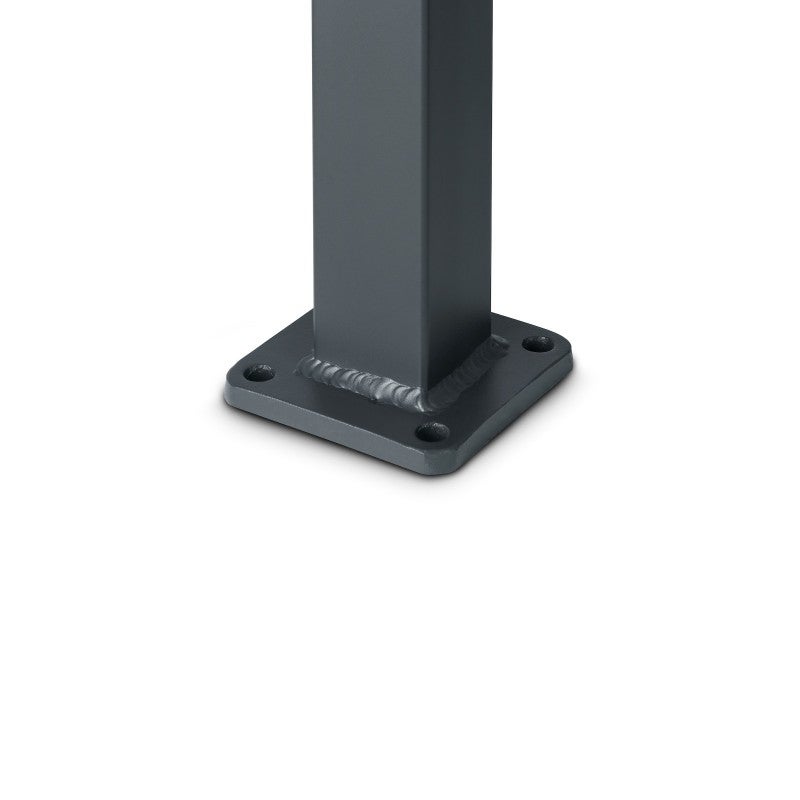 Poteau aluminium tradition style ferronnerie sur platine avec chapeau H 86.5 cm Gris - 4