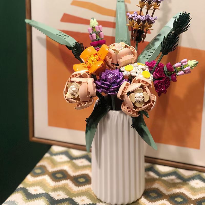 Ensemble de construction de fleurs , bouquet à monter soi-même, décorations exquises - 6