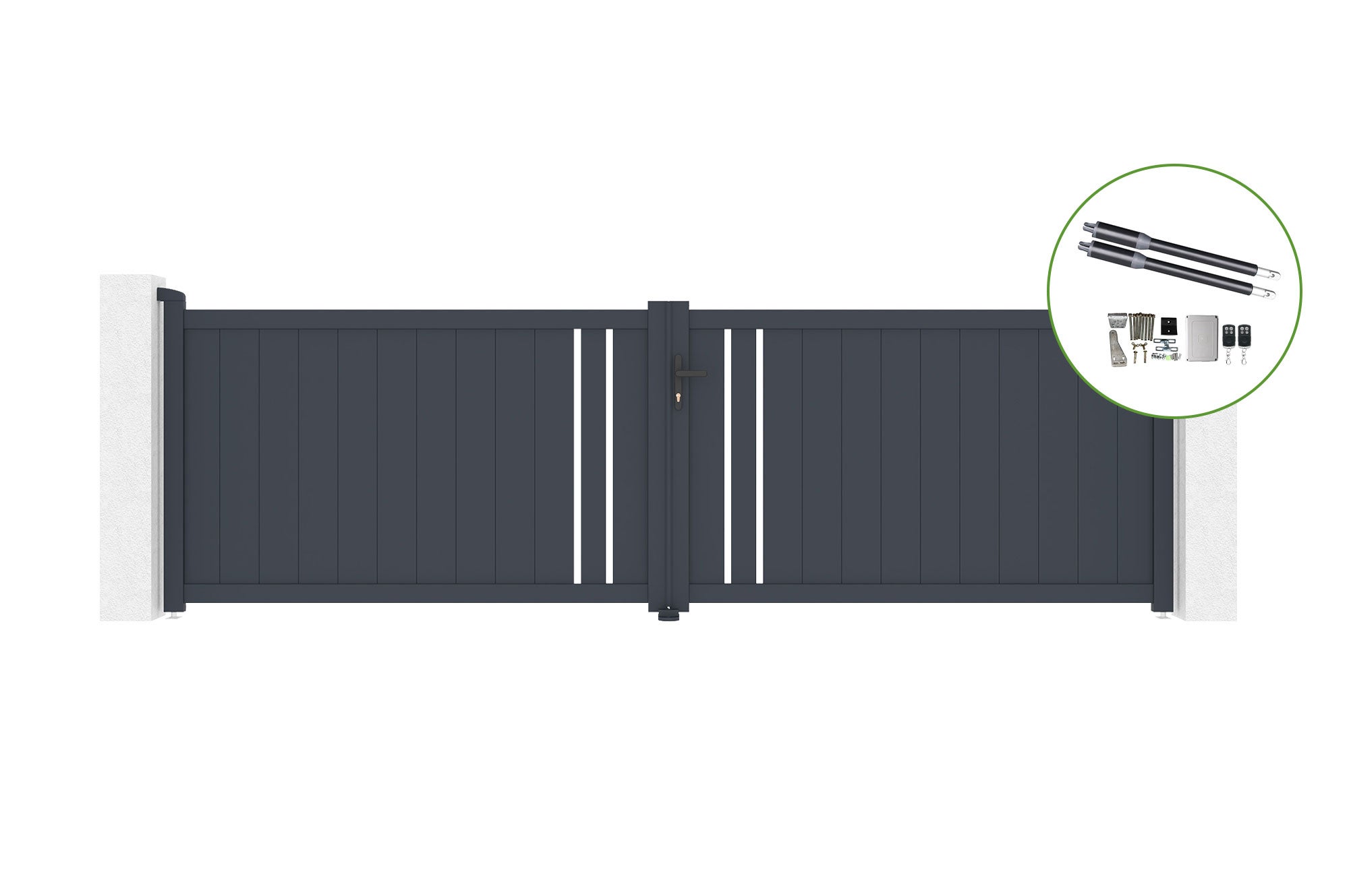 Brama skrzydłowa 4m GIONA wys. 120cm aluminiowa + napęd RANGER B150