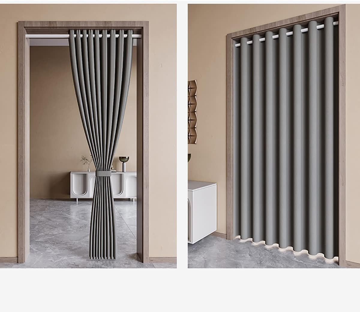 Tende fonoassorbenti, oscuramento spesso, isolamento termico, riduzione del rumore, tende per porte 150*180cm - 4