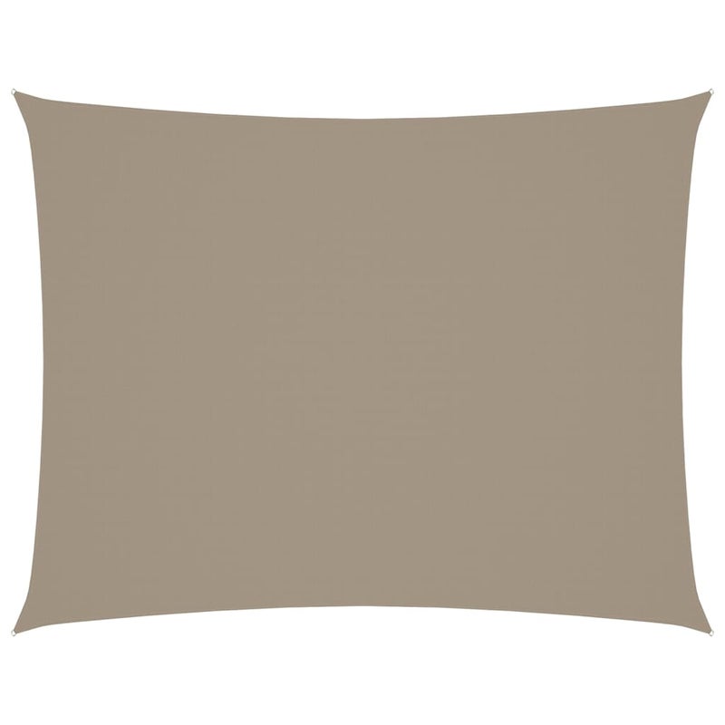 Prostokątny żagiel przeciwsłoneczny z tkaniny Oxford w kolorze taupe do ogrodu lub tarasu