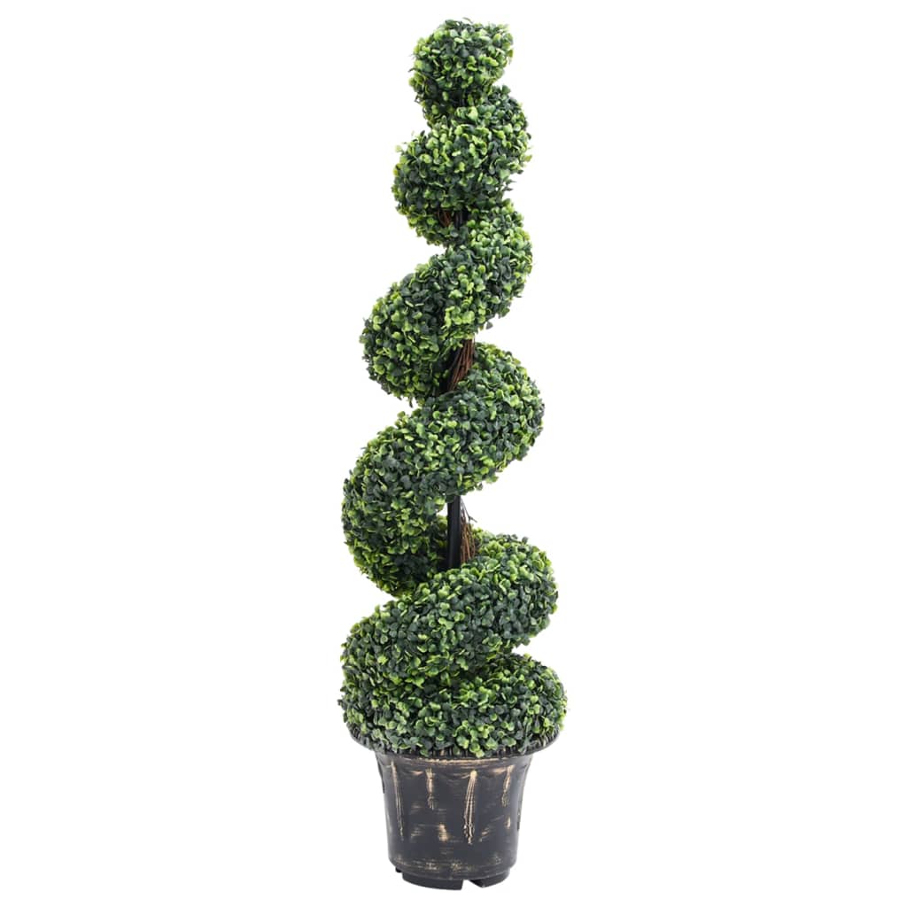 Buis Topiaire en Spirale Artificiel avec Pot main image 0