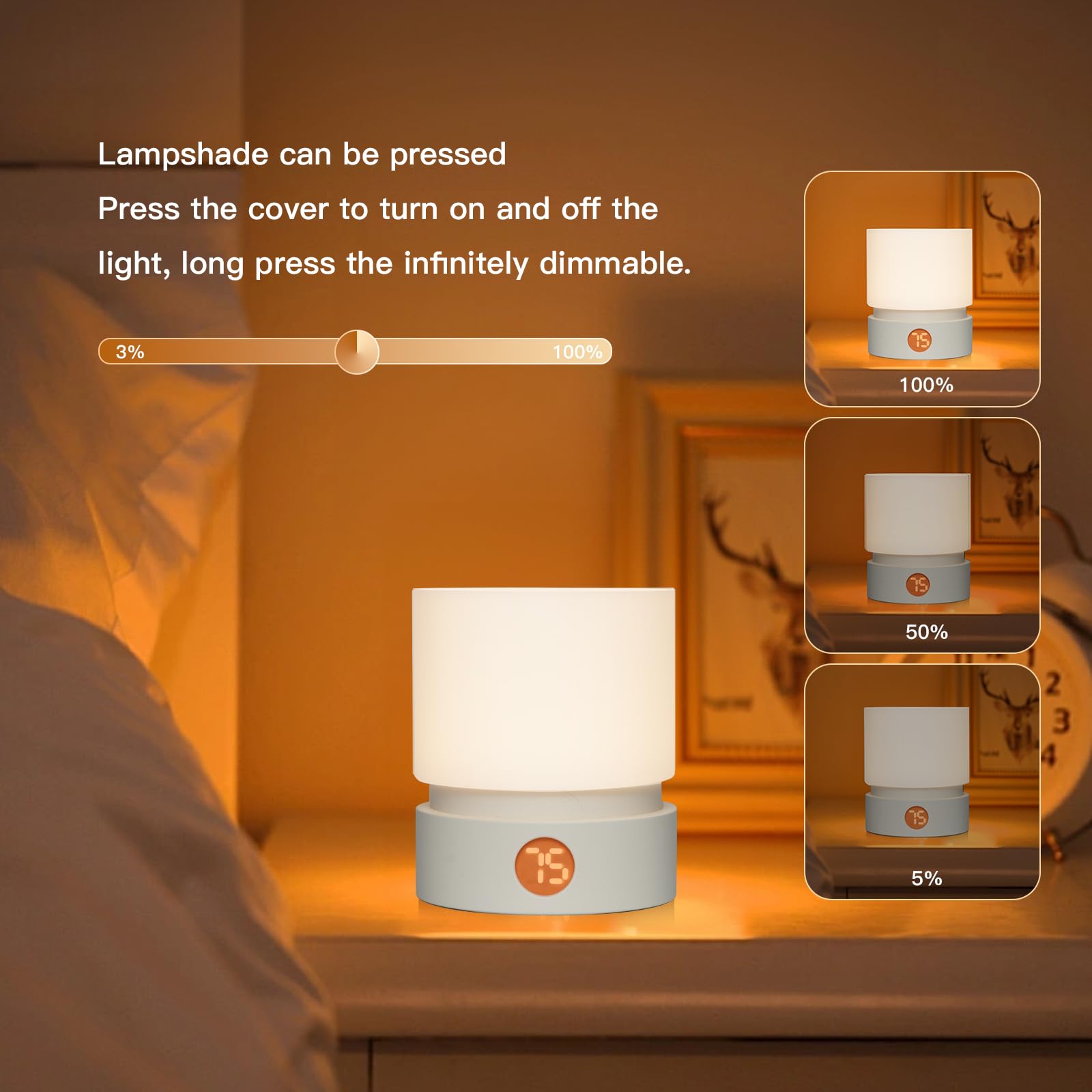 Luz de presença com temporizador, candeeiro LED regulável, luz de presença para quarto de bebé, luz auxiliar para dormir, branco - 3